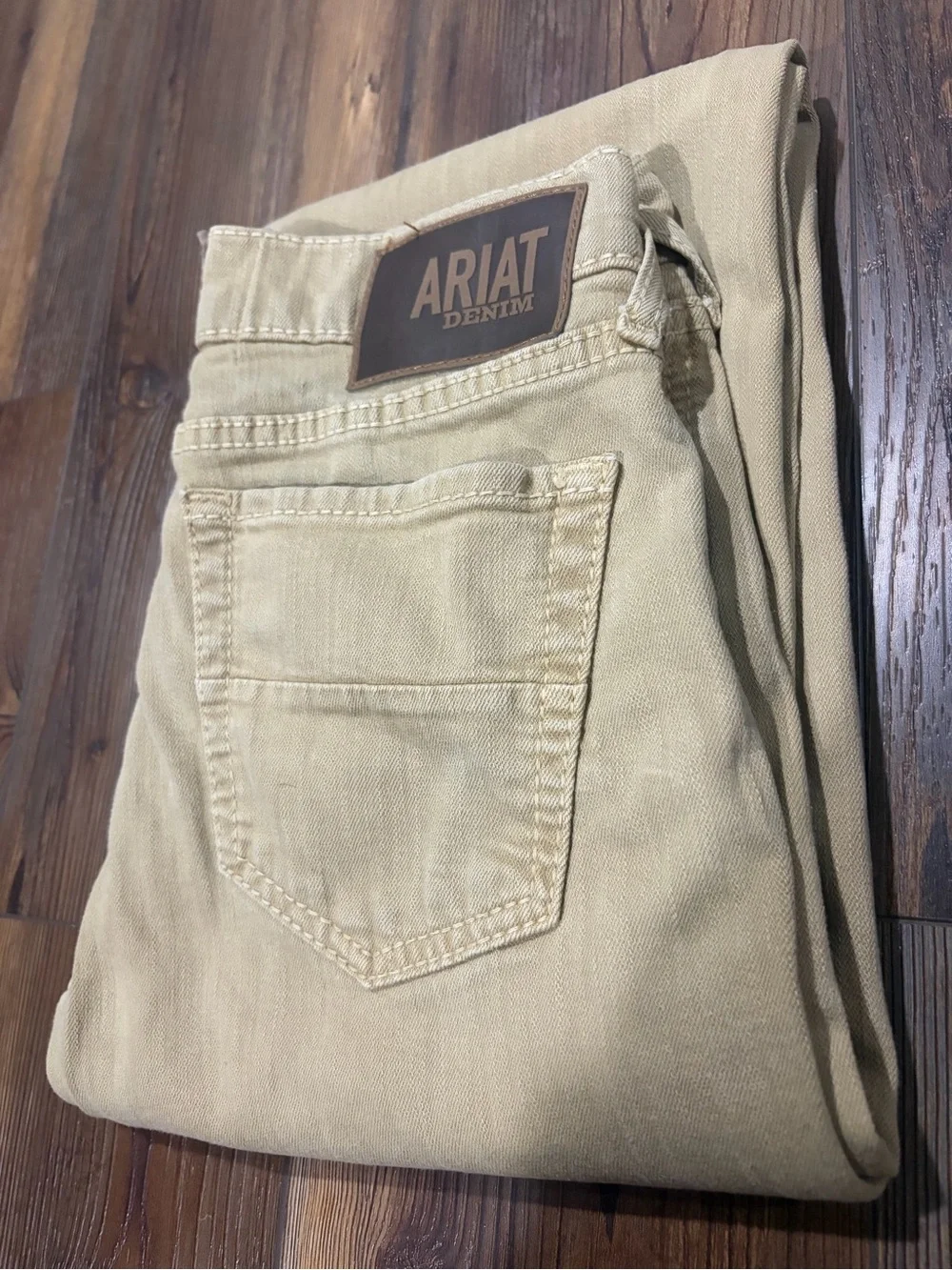 Ariat Men's Straight-Leg Slim Fit Jeans in Dark Khaki. Size : 28x30